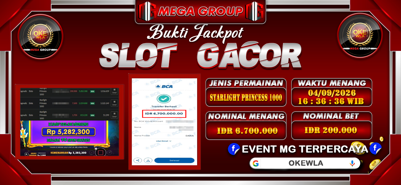 Bukti JP situs Okewla hari Jumat, 04 September 2026
