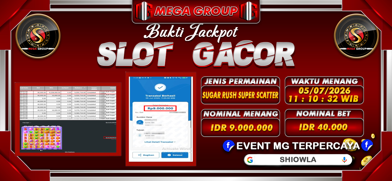 Bukti JP situs Shiowla hari Senin, 06 Juli 2026