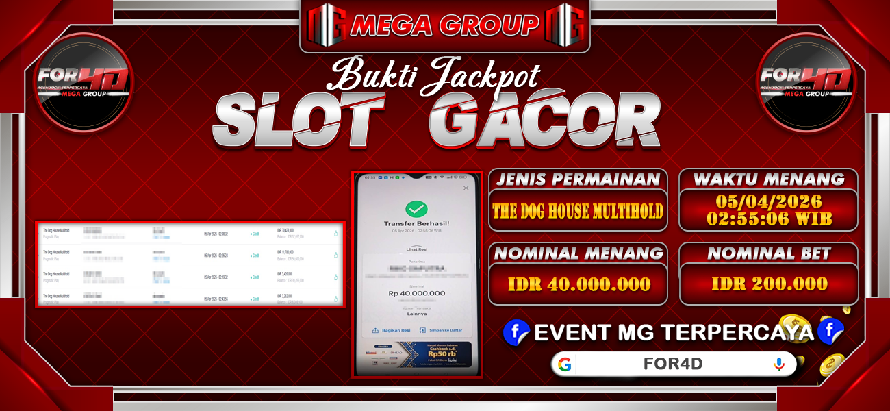 Bukti JP situs For4D hari Minggu, 05 April 2026