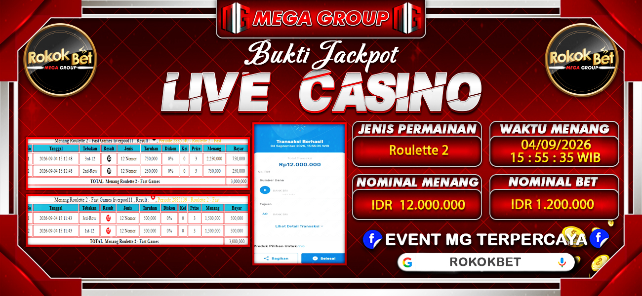 Bukti JP situs Rokokbet hari Jumat, 04 September 2026