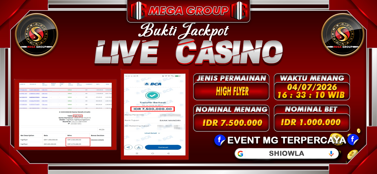 Bukti JP situs Shiowla hari Senin, 06 Juli 2026