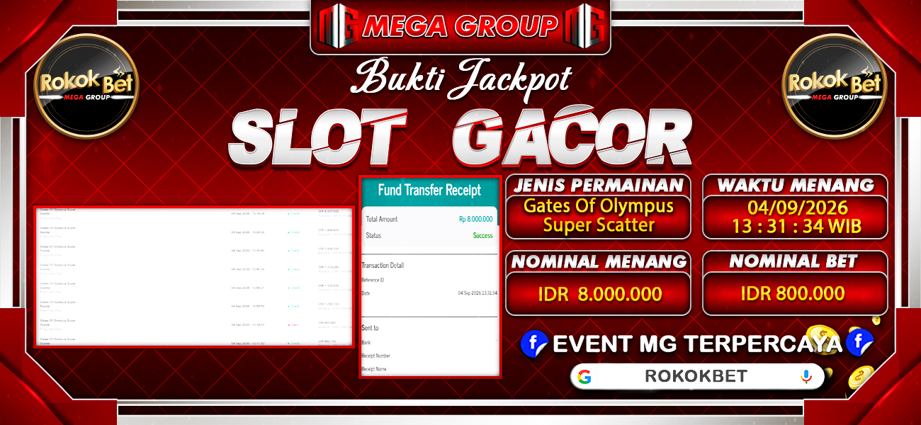 Bukti JP situs Rokokbet hari Jumat, 04 September 2026