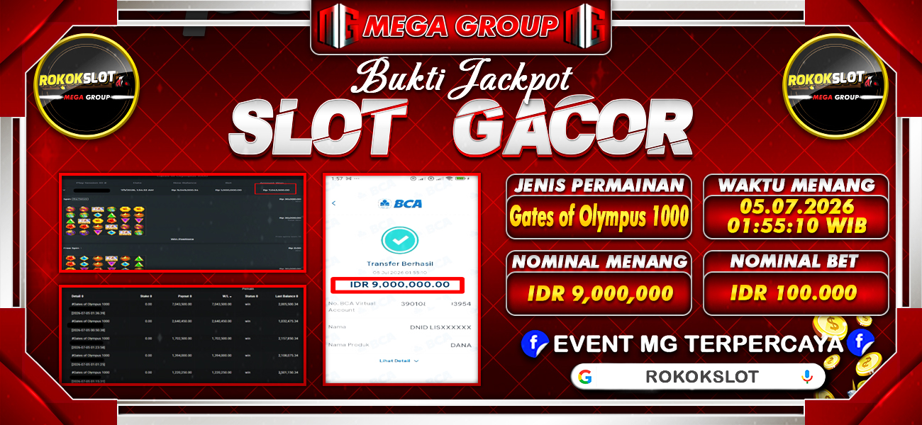 Bukti JP situs Rokokslot hari Minggu, 05 Juli 2026