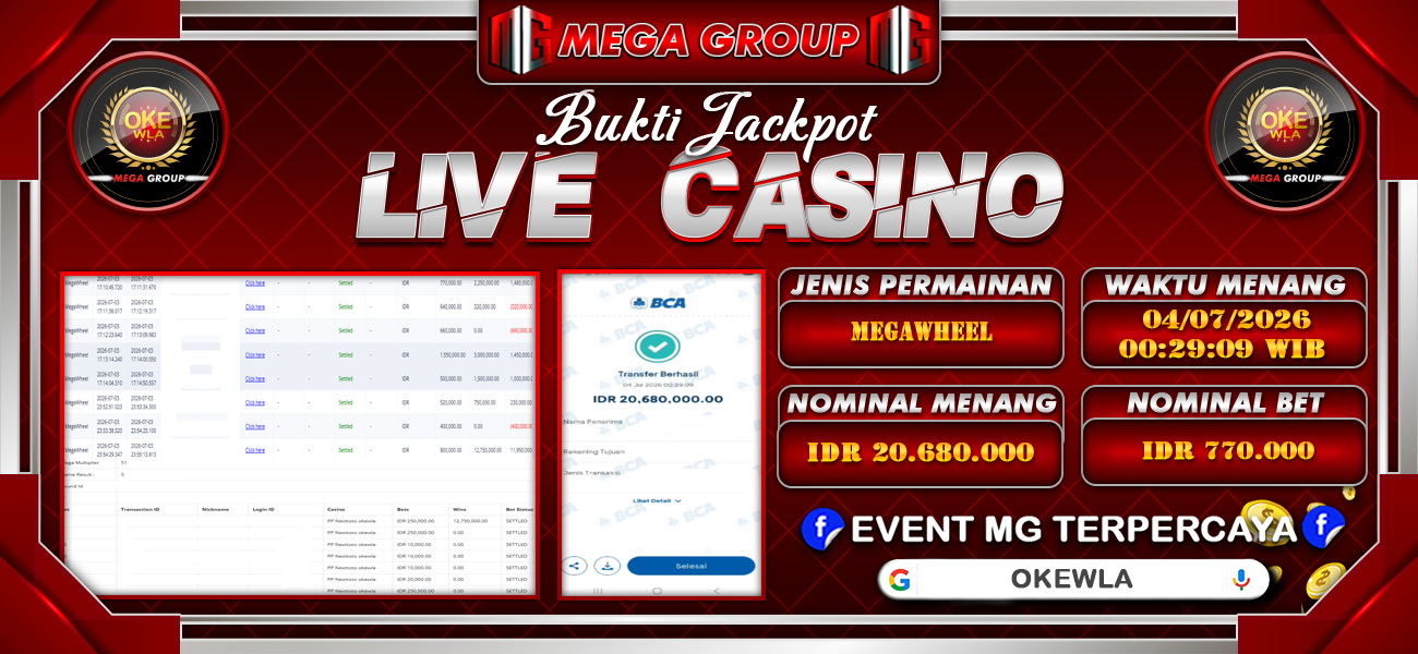 Bukti JP situs Okewla hari Sabtu, 04 Juli 2026
