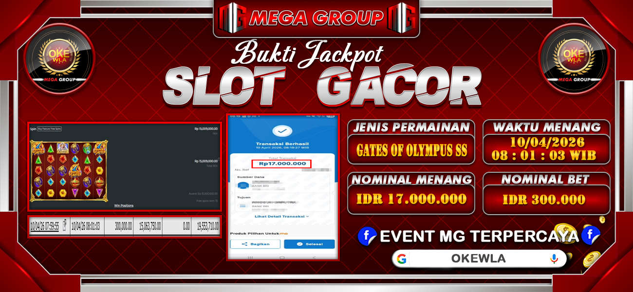 Bukti JP situs Okewla hari Jumat, 10 April 2026